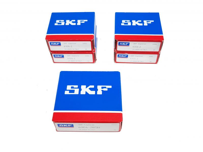 Wiellagerset voor gietwielen, 4x 6301Z en 1x 6004 2 RSH. Originele SKF lagers!