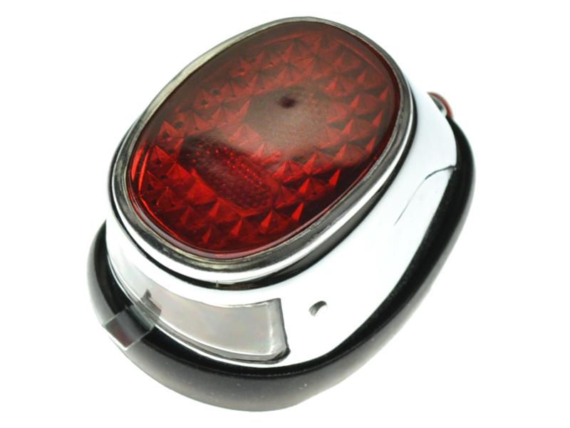 Achterlicht model HELLA (chroom) voor Eitank met kenteken verlichting