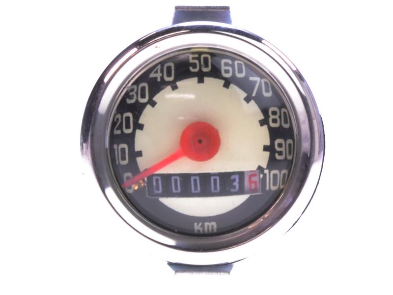 Kilometerteller economy 0-100km/h inbouw diameter 48mm (zonder verlichting)