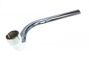 Uitlaatbocht 32/28mm chroom met tuit - "oud model"