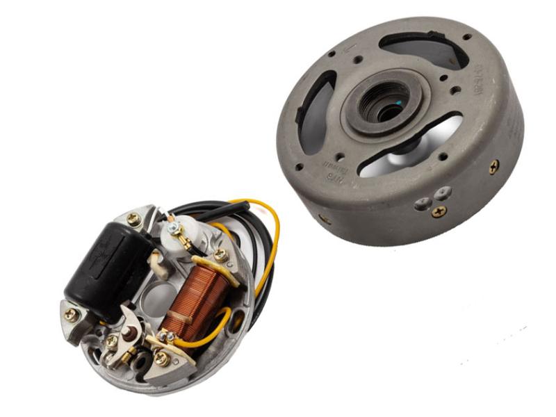 Ontsteking (economy) 6 volt -19 watt, compleet met vliegwiel en aansluitschema
