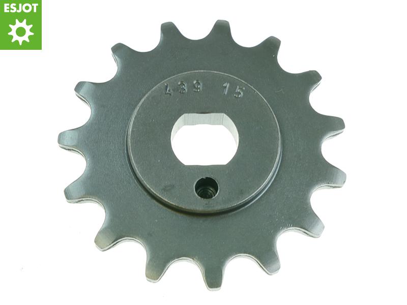ESJOT kwaliteits voortandwiel bromfiets 15T 1/2 x 3/16 (415), asgat 12mm/enkele wang