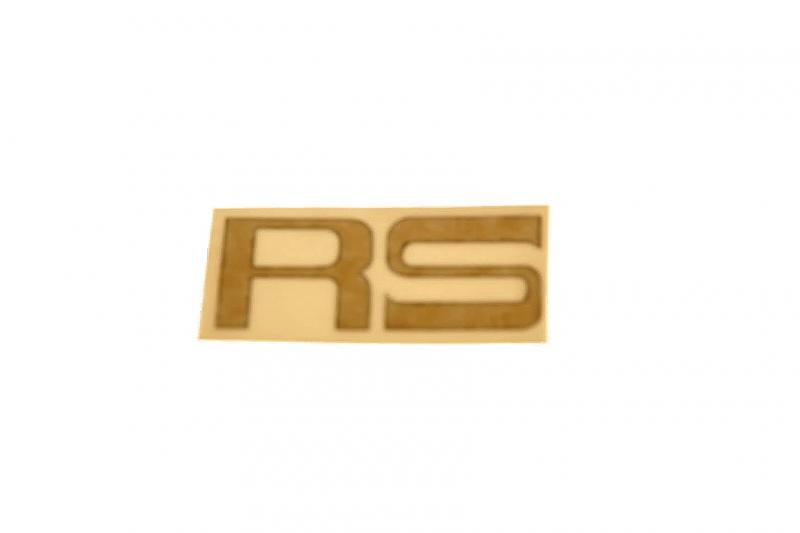 Frametransfer goud/zwart "RS" Niet op een transparante folie maar mooie gouden letters met zwarte rand!