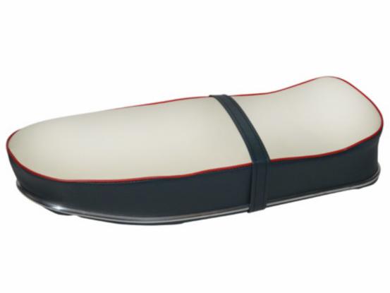 Buddyseat Creme/Grijs voor modellen 1965-1966 met rode bies