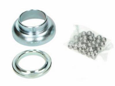 Balhoofdset compleet economy. Cup onder, vorkring (31mm) en kogels voor modellen 1965-1973.