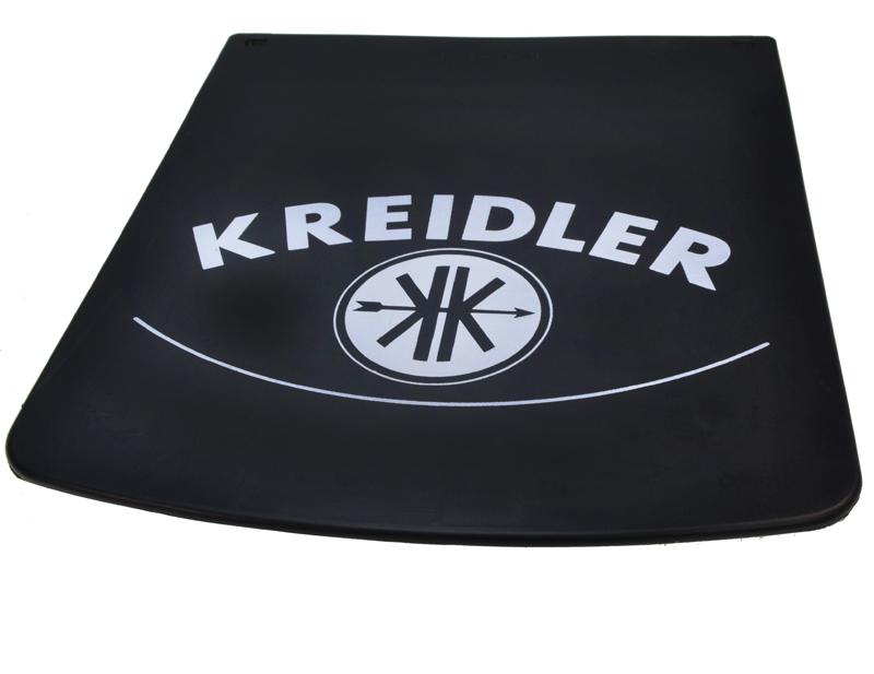 Spatlap rubber zwart met witte Kreidler opdruk, 26x23cm