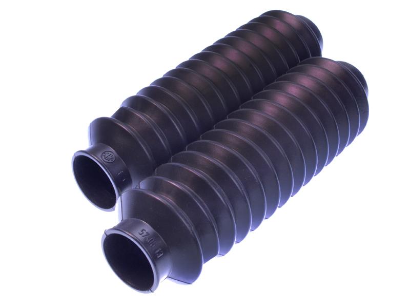 Voorvork -  set originele voorvorkrubbers (harmonica rubber)&nbsp;zwart (2st) "ORIGINAL KREIDLER"