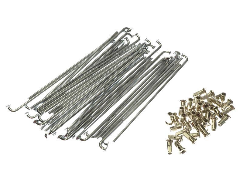 Chroom binnen- en buitenspaak (set 36 stuks) met nippel 183mm (dikte 3,5/3mm) bestaande uit buiten- en binnenspaken. Zware chroomkwaliteit. Setprijs...