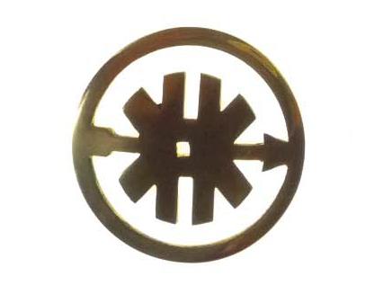 Tankembleem goud logo "KK" rond