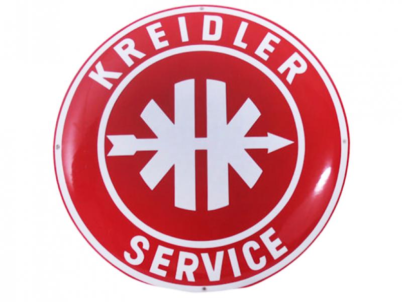 Emaille bord Kreidler Service diameter 50cm, handgemaakt