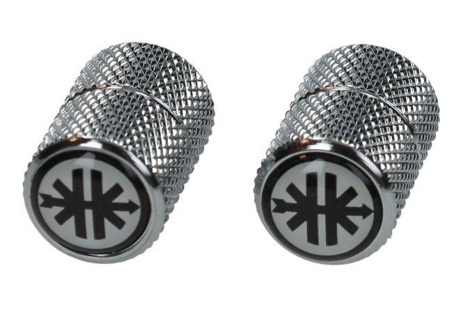 Ventieldop (set) zilver met zwart Kreidler logo