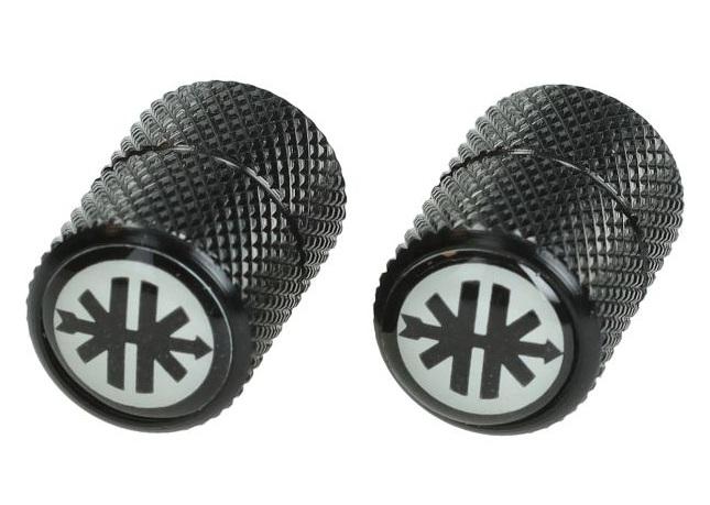Ventieldop (set) zwart met zwart Kreidler logo