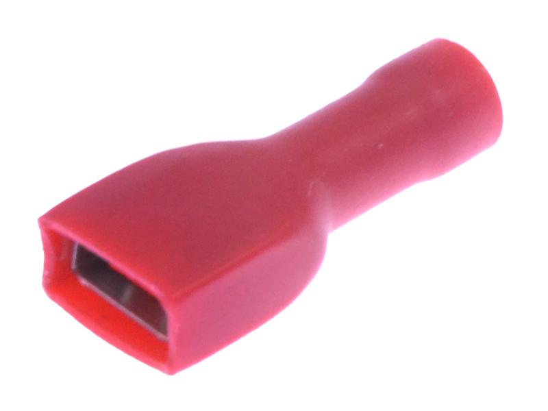 Vlakstekkerhuls rood 6,3mm