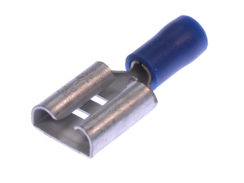 Vlakstekker geisoleerd 9,5mm blauw