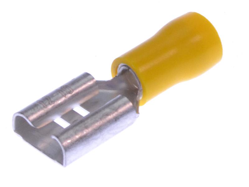 Vlakstekker geisoleerd 9,5mm geel