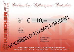 Cadeaubon &euro; 10,00&nbsp;In te wisselen via de website en aan de balie!